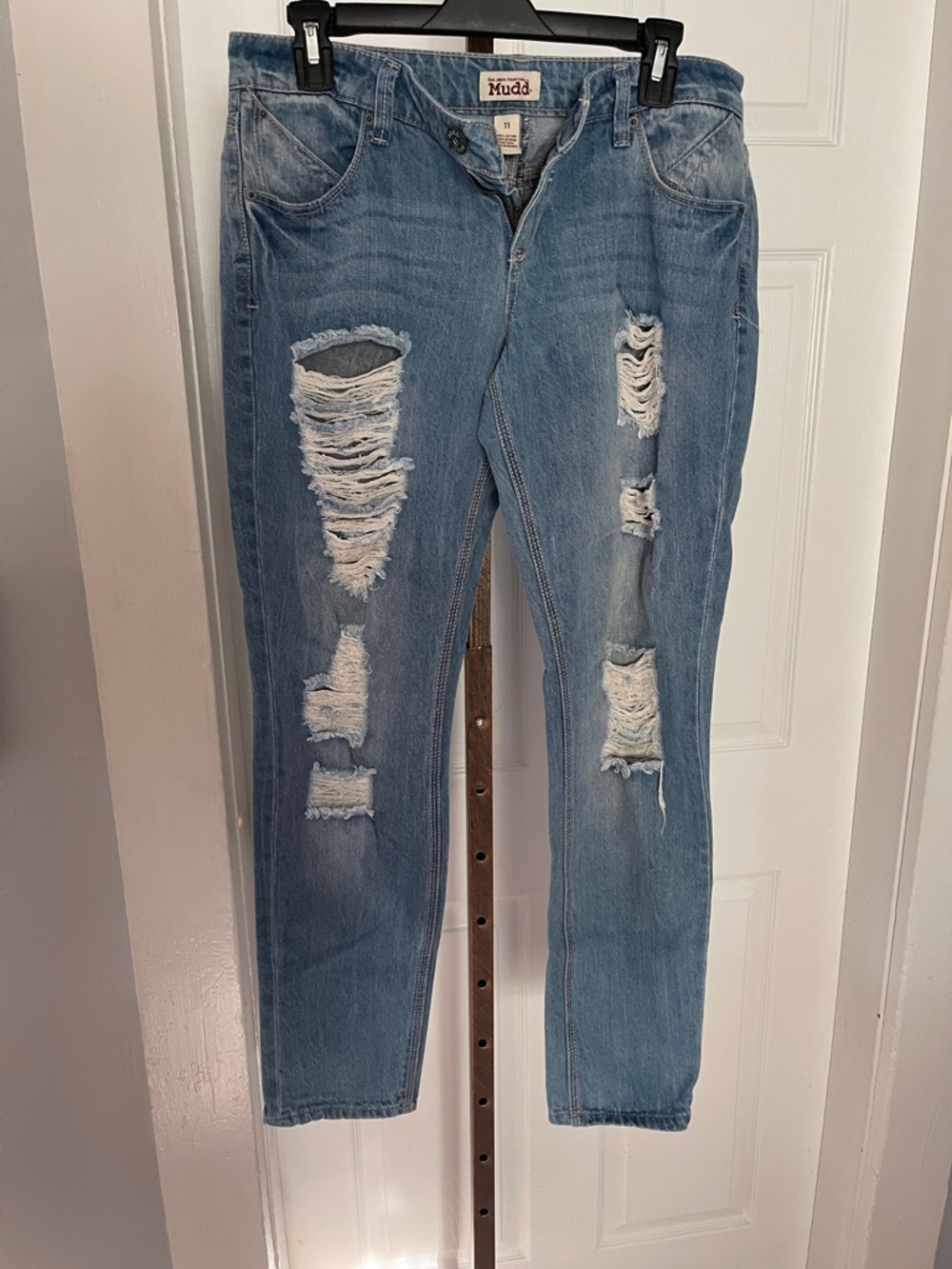 Mudd Women's Light Blue Ripped Boyfriend Jeans
